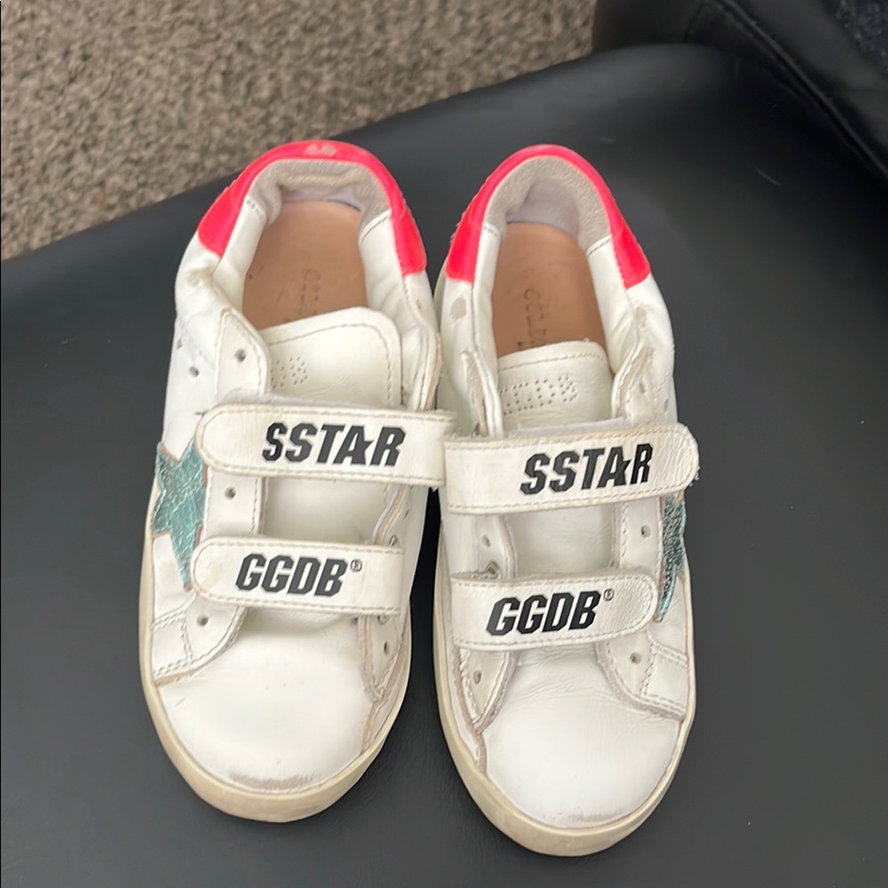 Kids White and Green Sneakers